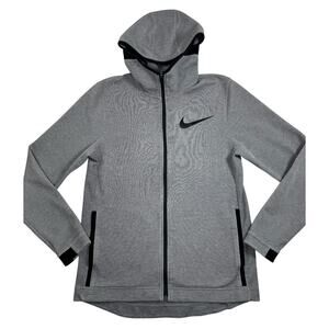 Nike Dri-FIT Hoodie Medium Gray Full Zip Athletic Training Jacket M